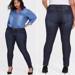 Torrid Curvy Skinny Dark Wash Denim Jeans 14